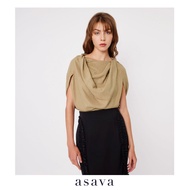 [asava ss23] Martha Capelet Blouse เสื้อผู้หญิง แขนเคป คอถ่วง แต่งเดรปที่ไหล่