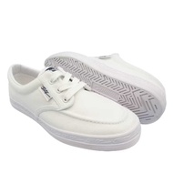 WHITE PALLAS JAZZ WHITE CANVAS CLASSIC SCHOOL SHOES | Kasut Sekolah Hitam Pallas Jazz Original 407-0