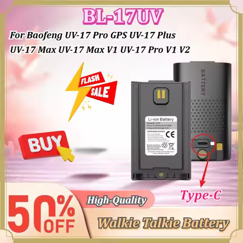 For Baofeng UV‑17 Pro GPS UV‑17 Plus UV‑17 Max UV-17 Plus V2 UV-17 Pro V1 Walkie Talkie BL‑17UV 7.4V