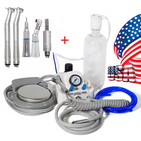 Yabangbang NSK Style Dental Low Speed Handpiece Kit & Portable Turbine Unit 4Hole Dental material