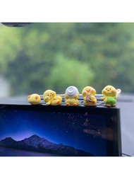5ชิ้น ตุ๊กตาเป็ดน่ารัก ตกแต่งภายในรถ แดชบอร์ด หน้าต่าง และกระจกมองหลัง