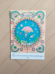 全新 日本 櫻桃小丸子 中古 90年代 昭和時期 日本製造 Ribon りぼん 附錄 1991年月曆