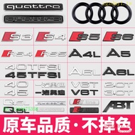 NJ8Z Suitable for Audi Audi、Audi Black Car Emblem Modified Four-Wheel Drive Tail Emblem A3LA4LA5A6LQ