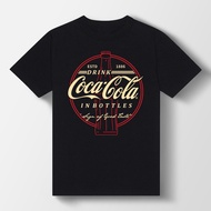 【ใหม่】เสื้อยืด ผ้าฝ้าย 100% พิมพ์ลายโลโก้ Coca-Cola 🥤 สไตล์ญี่ปุ่น ฮาราจูกุ  สีดํา ของขวัญวันเกิด สําหรับผ