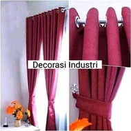 Gorden Jendela Pintu Blackout import Polos Embos Tebal Merah maroon Original Mewah Tirai Korden Gord