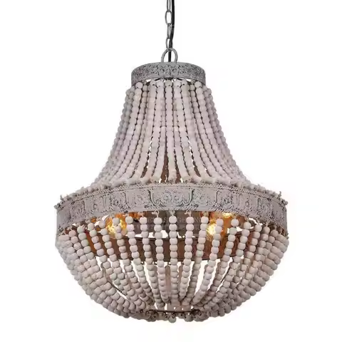 Vintage Wood Pendant Light 3 Light Antique Hanging Kitchen Light Retro Dining Suspension Lamp Bedroo