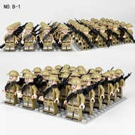 Square Array Doll B1 Package Weapon Base Plate Assembled Building Block Man Toy German Army British 