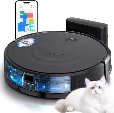 Robot Vacuum and Mop Combo, LiDAR Navigation with Ultra Slim Design, Smart Mapping Robotic Vacuum Cl
