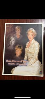 絕版英國 Princess Diana 戴安娜王妃 1997 紀念海報 (蘋果日報出版)