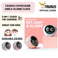 TAURUS Emoji Pet Alarm Clock - Multi Function Tap Control, Night Lights & Timer for Kids Bedroom
