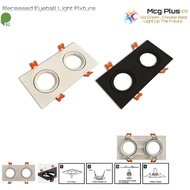 Lighting Fixtures &amp; Eyeball Fitting Black / White Eyeball Casing - ( Double ) Square Rectangle Adjustable Positive Angle