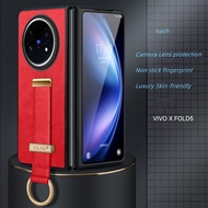 เคสสำหรับ Vivo X Fold5ป้องกันลายนิ้วมือที่ยึดสายรัดข้อมือเป็นมิตรกับผิวฝาหลังเคสโทรศัพท์กันกระแทก