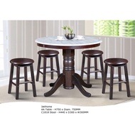 MidYear Sale🎉Kopitiam 36" round marble table & 4 stools. Best for cafe & restaurant. Free installati