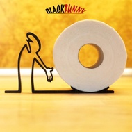 BLACKFUNNY Minimalist 3D Printing Roll Paper Holder Funny Stick Man Toilet Tissue Holder Practical B