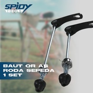 Baut QR AS roda sepeda Depan Belakang Bongkar Pasang Cepat Warna Hitam Quick Release wheel hub