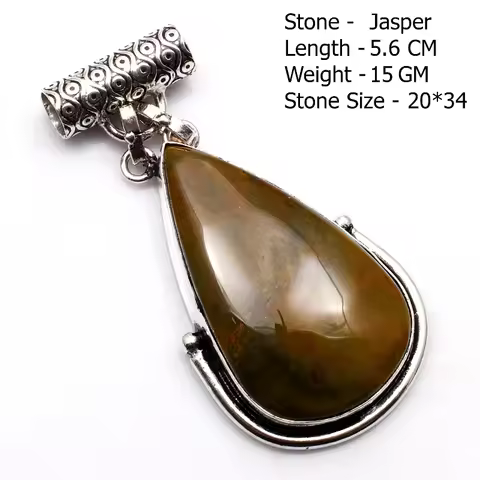Genuine Opal Jasper Sodalite Agate Pendant