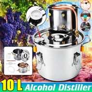 Distiller Moonshine Alcohol Stainless Copper DIY Home Water Wine Essential Oil Brewing Kit 10L New