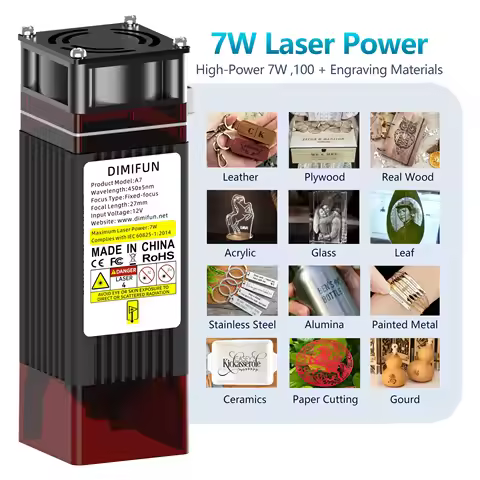 2.5W/4.5W/6W/7W/12W blue light 450nm laser module engraving tool, red light 1.3W 1064nm engraving me