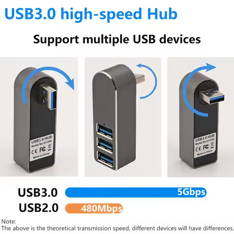 Aluminum Alloy USB3.0 HUB Splitter USB Hub Hub 3 Ports USB 3.0 mini Hub