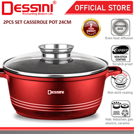 DESSINI ITALY 24CM Casserole Die Cast Aluminium Induction Non Stick Pot Bowl Pan Cookware Tool with