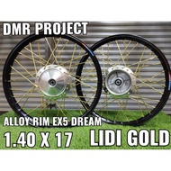 ALLOY RIM EX5 DREAM/W100 1.40X17 LIDI GOLD (SIAP PASANG) ALLOY RIM STRONGER FULL SET