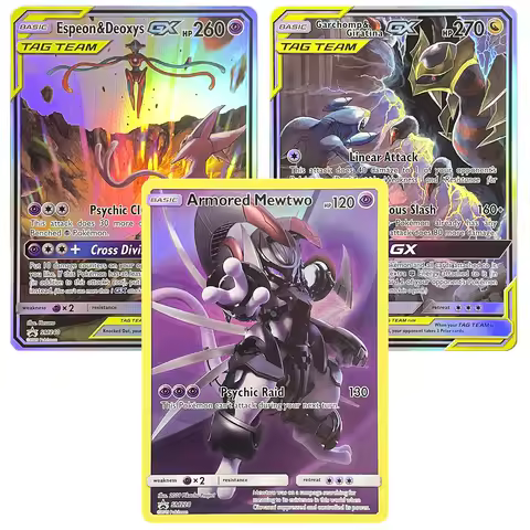 Selected Rare PKM Collectible Cards Sun & Moon Promos Armored Mewtwo Espeon and Deoxys-GX Giratina P