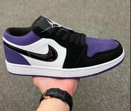 💜Nike Air Jordan 1 Low 黑紫 男女同款波鞋