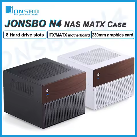 JONSBO N4 NAS Mini Case ITX/M-ATX Motherboard SFX Power 6 Large and 2 Small Hard Disk Bit Home Offic