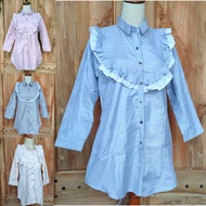 KEMEJA Shirt women's striped ruffleWanita Ld 100 cm citibo