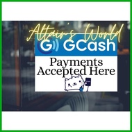 ⊕ ஐ Accept Gcash Sticker Sign Gcash Signage for  Sari Sari Store Gcash Sign Gcash Signage PVC Sintr