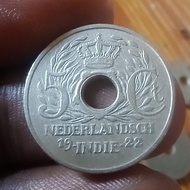 Uang koin kuno 5 cent bolong tahun 1922