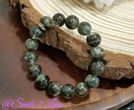 稀有天然異象幻影 巴西出產 13mm / 優質 彩虹光澤 綠幽靈千層峰 聚寶盆 含濃密礦物質 手串一條 QB~61