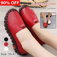 PD5 Women Soft Leather Flat Shoes/Comfortable Rubber Outsole Causal Shoes