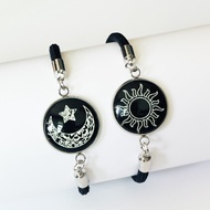 Hot Stainless Steel Totwoo Sun And Moon Lovers Luminous Couple Bracelet Valentines Day Mens And Wome