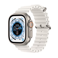 Apple Watch Ultra 智能手表 GPS + 蜂窝款 49毫米 钛金属原色 钛金属表壳白色海洋表带MNHM3CH/A