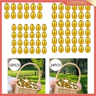 [Lovoski2] Golden Eggs Hunt Supplies Decorative Unfilled Fillable Easter Eggs Basket