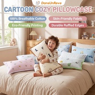 100% Cotton Kids Pillow Case with Zipper Breathable Double-layer Gauze Cute Cartoon Kitty Bear/Panda