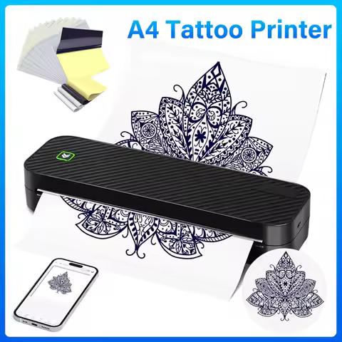 A4 Thermal Printer Mini Portable Printer Inkless Bluetooth Document Tattoo Photo Printer For Office 