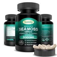 Organic Sea Moss Capsules 2000mg Irish Sea Moss, Burdock Root, Bladderwrack for Immune System, Gut C