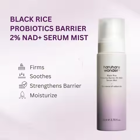 Haruharu Wonder Black Rice Probiotics 2% Nad+ Serum Mist Moisturizing Soothing Firming Skin Strength
