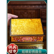 Home Enamel Color Buddha Statue Base Stand Guanyin Bodhisattva God of Wealth Statue Lotus Flower Hei