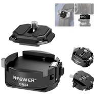 Neewer GM34 Camera Quick Release Plate Kit, Quick Switch Auto Lock Square QR Mount Plate with Arca T