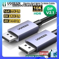 Ugreen Displayport to delayport 2.1 cable Ugreen 25862 15384 15383 DP118 length 3m 2m 1m alloy head 