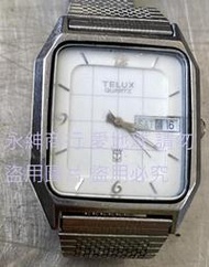 二手市面稀少復古金鐵力士鐘錶TELUX手錶(可以運轉歡迎自取當收藏/裝飾品)