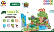 JXD-1284 forest-Dino 114PCS cube 2.5x2.5x2.5 cm บล็อกต่อแม่เหล็กจำนวน 114 ชิ้น