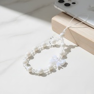 HP GANTUNGAN Hanger White Pearl Ribbonhp I Phone Strap Beads Pearl Iridescent