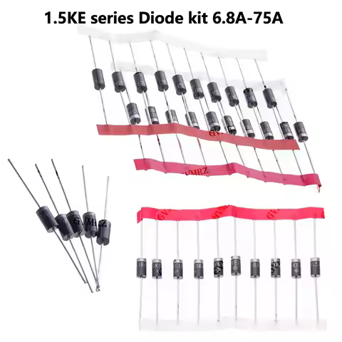 6.8A-75A 1.5KE 18CA 400CA 36A 39A 18A TVS Diode 1.5KE series Diode kit 6.8A 12A 15A 20A 24A 27A 30A