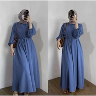 DRESS MIDI DANIRA POLOS KATUN RAYON/DRES TERBARU/DRES MIDI MURAH/MIDI DRES WANITA DEWASA/GAMIS POLOS/LENGAN KERUT