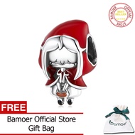 BAMOER 925เงินสเตอร์ลิง Fairy Tale Charm Little หมวกแดง Forest House Wolf Charm สำหรับสร้อยข้อมือลูก