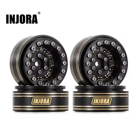 INJORA Brass 1.3" Beadlock Wheel Rims for 1/24 1/18 RC Crawler Car (W1305)